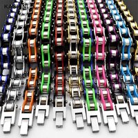 Men's Bracelets Bangles Punk Biker Bicycle Motorcycle Multicolor Chain Bracelets For Men Stainless Steel Jewelry dropshipping