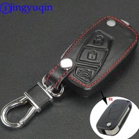 jingyuqin Remote Leather Flip Key Cover Case Fob For FIAT Panda Stilo Punto Doblo Grande Bravo 500 Ducato Minibus 3 Buttons