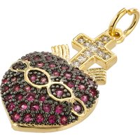 Original Crystal Dangle Heart Flower Mushroom charms Glossy Copper Gold-plated Pendant DIY Bracelet Necklace Anklet Accessories