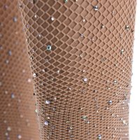 Women Stocking Rhinestone Diamond Sexy Tights Transparent Fishnet Stockings Pantyhose Diamond Party