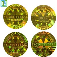 100pcs 20x20mm Circle Original Genuine Anti-fake Warranty VOID Security Seal 3D Golden Holographic Serial Number Sticker Label
