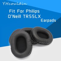 Earpads For Philips O'Neill TR55LX Headphone Accessaries Replacement Ear Cushions Wrinkled Leather Material