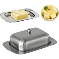 Beurrier en acier inoxydable, beurrier avec couvercle, récipient pour fromage massif/beurre, boîte de rangement pour fromage au beurre, beurre idéal