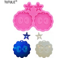 Glossy cartoon keychain silicone mold-Epoxy Resin Polymer Clay Jewelry Flexible Silicone Rubber Mold-Fondant Cake Chocolate Mold