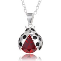 New Fashion Silver Color Pendant Ladybug Charm Necklaces Cute Insect Ladybird Animal Jewelry Rhinestone Lovely Necklace Gifts