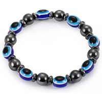 New Arrival Turkish Evil Eyes Bracelet Hematite Stone Therapy Health Care Magnetic Bangle Yoga Bracelets for Women Men Jewelry