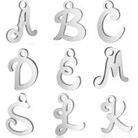 10pcs/lot 316 Stainless Steel Alphabet Charms Laser Cutting Initial A-Z Letter DIY Jewelry Making Finding Wholesale