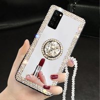 Mirror Diamond Case for Samsung Galaxy A56 S26 S25 S24 Ultra S22 S21 FE S23 Plus A55 Luxury Make Up Shockproof Plastic TPU Cover