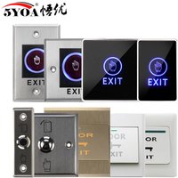 Tür Exit Push Button Release Schalter Opener NO COM NC LED-Licht für Türzugangskontrollsystem Entry Open Touch