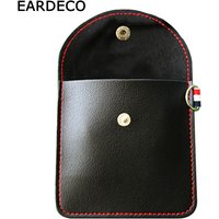 EARDECO Schwarze Mini-Hartkopfhörerhülle, tragbare Ohrhörer-Tasche, Box aus PU-Leder, Kopfhörer-Aufbewahrungstasche, schützender USB-Kabel-Organizer