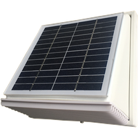 Ventilateur mural solaire en plastique 68CFM, ventilateur extracteur 2,5W, diamètre du conduit d'air 120mm pour abri, atelier, caravane, serre