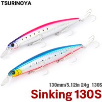 TSURINOYA 130S Sinking Minnow Fishing Lure SCOUT 130mm 24g Long Casting Seabass Flounder Artificial Large Sea Fishing Hard Baits