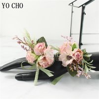 Wedding Groom Boutonniere Bridesmaid Flowers Bracelet White Rose Boutonniere Corsage Pin Flower Wedding Witness Corsages Flower