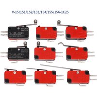 5pcs Microswitch Stroke Limit Switch V-151-1C25 V-152-1C25 V-153-1C25 V-154-1C25 V-155-1C25 V-156-1C25 Roller Long Handle Switch