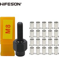 Hand Rivet Nut Gun Head Nuts Riveter Tool M3 M4 M5 M6 M8 M10 For Rivet Nut Gun Riveting Riveter Tool with 20 pcs Stainless nuts
