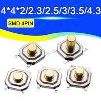 50PCS 4x4mm Height From 1.5mm To 4.3mm Momentary Metal Tact Push Button Switch SMT 4PIN Key Button