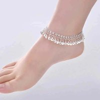 Bell Crystal Tassel Ankle Bracelet Boho Gypsy Goth Hippie Festival Vintage Anklet Bracelet Feet Jewelry Indian Payal Metallic