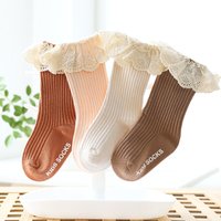 Lawadka Socken für Neugeborene, Mädchen, Spitze, Baby-Kniestrümpfe, rutschfeste Baumwollsocken für Mädchen, Prinzessin, lange Herbst- und Winterstrümp
