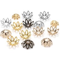100pcs/lot Silve Gold Rhodium Bulk Flowers Beads Caps 11 14 mm Spacer Loos Charm Bead Cap For Jewelry Making Findings Supplies