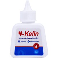 Y-Kelin Denture Adhesive Powder 25g Extra Strong Hold Zinc-Free Original Formula for Upper Lower Dentures All Day Wear