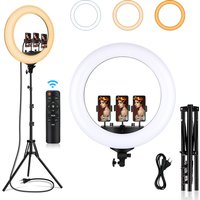 22 Inch LED Ring Light Selfie Fill Lamp 3000-6500K Bi-Color Photography Lighting with Tripod Remote Dimmable Video Ringlight