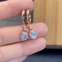 New natural opal earrings 925 silver ladies earrings graceful luxury fashion elegant design temperament earrings
