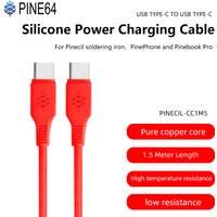 Pine64 1.5M USB Type-C to Type C Silicone Power Charging Cable For Pinecil Electric Soldering Iron PinePhone and Pinebook Pro