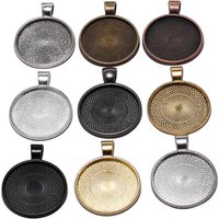 10Pcs 20/25/30mm Necklace Pendant Setting Cabochon Cameo Base Tray Bezel Blank For Pendants Cabochons Jewelry Making Accessories