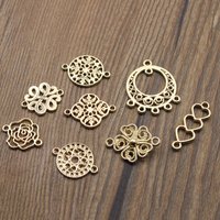 10Pcs KC Gold Flower Charms Connectors End Clasps for Earrings Necklace DIY Handmade Findings Crafts Jewelry Making Accessories