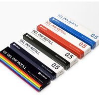 KACO 10pcs Blue/Black/Red/colorful ink For Gel Pen 0.5mm Signing pen for School Office Smooth Writing Signing Refill stationery