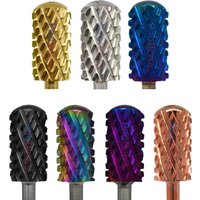RolinStar 6.6 Large Round Top Barrel 4XC Gold Silver Dark Purple Blue Rainbow Rose gold 7 different color nail drill bits image 4