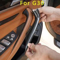 Couvercle de poignée de panneau de porte intérieure de voiture, garniture de protection d'accoudoir en Fiber de carbone, style de voiture pour BMW série 5 G30, accessoires