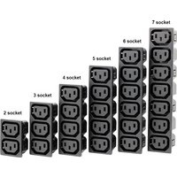 6 outlet way IEC C13 female connectors PDU socket, industrial power strip superior quality black Power connector socket