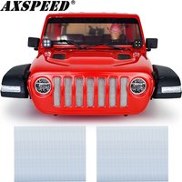 AXSPEED Stainless Steel Front Hood Grille Radiator Mesh Cooling Net for 1/10 RC Crawler Car Axial SCX10 Jeep Wrangler Parts
