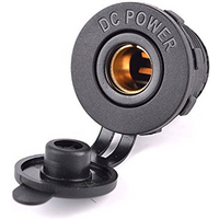 DC 12V 24V Car Cigarette Lighter Socket Euro Plug Power Supply Adapter with Standard Nut Merit Cover Panel Mount