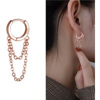 Trendy Rose Gold Tassel Drop Earrings For Women Jewelry Fashion Silver 925 Sterling Earring Girl Birthday Gift Lady Long Earring