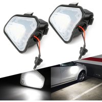 2PCS For VW Passat B7 CC Scirocco Jetta MK6 EOS Beetle R LED Side Rearview Mirror Floor Ground Lamp Puddle Welcome Light Bulbs