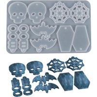 Halloween Earrings Pendants Silicone Mold Skull Pendant Epoxy Resin Molds for DIY Epoxy Resin Crafts Jewelry Making Accessories