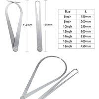 1set/2pcs 6~14 inches steel clay pottery Inside Outside Caliper Metric Steel Vernier Caliper Measuring Tools