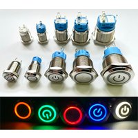 12/16/19/22mm Metal Push Button Switch Momentary Latching Fixed Electric On Off Power Start Stop LED Light 3V 6V 12V 24V 220V