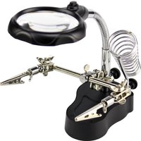 12X 3rd Helping Hand Clip Clamp LED Magnifying Glass Soldering Iron Stand Magnifier Welding Rework Repair Holder Tools