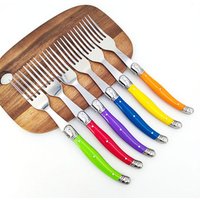 Jaswehome 6pcs Stainless Steel Steak Fork Set Dinnerware Bar Restaurant Western Kitchen Set Laguiole Dinner Cutlery Table Fork