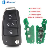 YIQIXIN Flip Remote Car Keys 434Mhz ID48 Chip For Audi A3 A4 B8 A2 A6 A5 S3 S4 TT 2005-2013 Cabrio Quattro Avant 8P0837220D Q K
