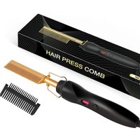 Hot Comb Hair Straightener 2 in1 Fast Heating Straightener And Curling Iron Heated Press Comb Flat Irons Styler Corrugation Tool
