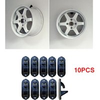 10pcs Tire Wheel Rim Hub Hanging Plastic Black ABS Hook Holder Shop Display Stand Rack Wall Mounted Racing Hook Max. 22''