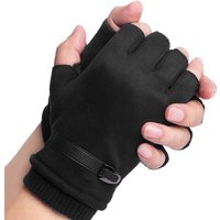 AliExpress DANJIU Man Women Winter Keep Warm Plus Velvet Thicken Thin Outdoor Sports Climb Cycling Drive Fitness Half Finger Tactical Gloves Suede