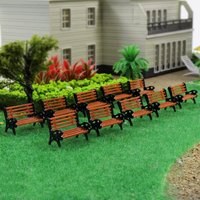 Evemodel 10pcs Model Trains Layout G O HO TT N Scale Model Bench Chair Settee for Park Garden Diorama