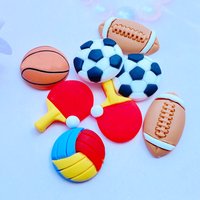 20Pcs New Cute Sports Simulation Series Flat Back Cabochon Scrapbooking Hair Bow Center Embellishments DIY Accessories Q26