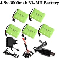 High Capacity 4.8v 3000mah NiMH Battery with Charger cable For Rc toys Cars Tanks Robots Boats Guns Ni-MH AA 4.8 V Battery Pack