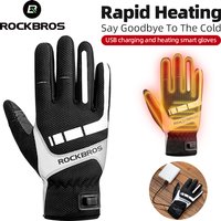 ROCKBROS Beheizter Winterhandschuh, Fahrradhandschuhe, USB, elektrisch, wiederaufladbar, Skihandschuhe, Touchscreen, Motorradfahren, Wandern, Schneehandschuh